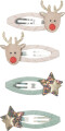 Mimi Lula - 4 Hårspænder - Reindeer Christmas