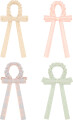 Mimi Lula - 4 Scrunchies - Summer Stripes Bow Dreamland