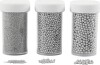 Små Mini Glaskugler - Sølv - Str 0 6-0 8 1 5-2 3 Mm - 3X45 G