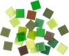 Minimosaik - Str 10X10 Mm - Tykkelse 2 Mm - Grøn Glitter - 25 G