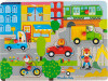 Moulin Roty - Knoppuslespil Med Lyd 6 Brikker - Byen - Les Popipop
