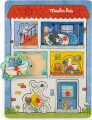 Moulin Roty - Knoppuslespil Med Lyd 6 Brikker - Puce Og Pilou