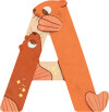 Dyrebogstaver I Træ Til Børneværelset - A - Orange - Moulin Roty