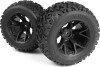 Mounted Linebacker Tire On Mt Wheel Black2Pcs - Mv150680 - Maverick Rc