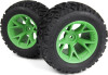 Mounted Linebacker Tire On Mt Wheel Green2Pcs - Mv150682 - Maverick Rc