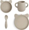 Nuuroo - Spisesæt I Silikone - 4 Dele - Giraf - Beige
