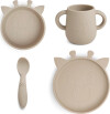 Nuuroo - Spisesæt I Silikone - 4 Dele - Giraf - Beige