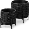 Olsen Home - Rattan Plantekurve - Sort - 2 Stk