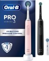 Oral-B - Dobbeltpakke Pro3 3900N Sort Pink Elektrisk Tandbørste