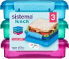 Sistema - Lunch Sandwich Box Madkasser - 450 Ml - 3-Pak