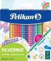 Pelikan - Silverino Farveblyanter - Trekantet - 24 Farver