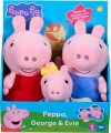 Gurli Gris - Peppa George Og Evie Bamse Sæt - 3 Stk