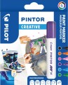 Pilot - Pintor Kreativ Marker Æske Med 6 Klassiske Farver Medium Spids