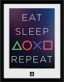 Playstation - Plakat Med Ramme - Eat Sleep Repeat - 30X40 Cm