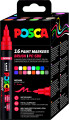 Posca Tusser Sæt - 16 Paint Markers - Brush Pc-5Br - 16 Stk