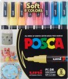 Posca - Pc3M - Fin Tip Pen - Soft Colors 8 Stk