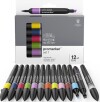 Winsor Newton - Promarker Tusser - Sæt 1 - 12 Farver