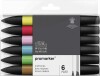 Winsor Newton - Promarker Tusser - Medium Toner - 6 Farver