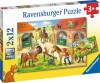 Ravensburger Puslespil - Glade Dage I Stalden - 2X12 Brikker