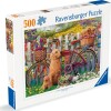 Ravensburger Puslespil - 500 Brikker - Søde Hunde I Haven