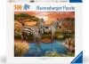 Ravensburger Puslespil - 500 Brikker - Zebraer I Solnedgang