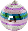 Rice - Disco Ball With Funky Stripes - Pink Silver Green Blue - Medium