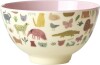 Rice - Melamin Skål Lille 300 Ml Pink Sødt Jungle Print