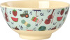 Rice - Melamine Bowl With Blue Abc Print - Blue - Medium - 700 Ml