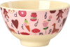 Rice - Melamine Bowl With Pink Abc Print - Pink - 300 Ml