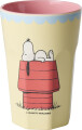 Rice - Melamine Cup With Cream Snoopy Print - Cream And Yellow - 400 Ml