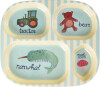 Rice - Melamine Kids 4 Room Plate - Blue Abc Print - Blue