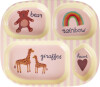 Rice - Melamine Kids 4 Room Plate - Pink Abc Print - Pink