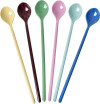 Rice - Melamine Latte Spoons - Assorted Solid Colors - Set Of 6
