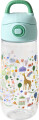 Rice - Plastic Kids Drinking Bottle With Fun Fair Print - Mint - 550 Ml
