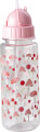 Rice - Plastic Kids Drinking Bottle With Pink Happy Forest Print - Pink -