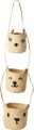 Rice - Raffia 3-Tier Hanging Storage With Animal Faces - Natural