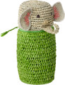 Rice - Raffia Crocheted Pencil Casepurse - Elephant Shape - Green