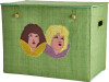 Rice - Raffia Storage Box With Angels - Soft Army Green - Large