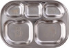 Rice - Stainless Steel 5 Room Plate With Fun Fair Laser Print - Pink