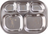 Rice - Stainless Steel 5 Room Plate With Mint Fun Fair Laser Print - Mint -