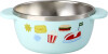 Rice - Stainless Steel Baby Bowl With Fixed Cover - Mint Fun Fair Print -
