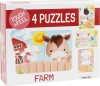 Rør Og Føl Puslespil - 4 Motiver - Bondegårdsdyr - Barbo Toys