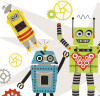 Roommates Decor - Wallstickers - Vinkende Robotter