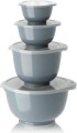 Rosti - New Margrethe Bowls Set Of 4 Lids - Dusty Blue