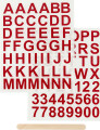 Rub On Stickers - Bogstaver Og Tal - H 17 Mm - 12 2X15 3 Cm - Rød