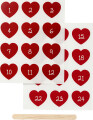 Rub On Stickers - Kalendertal - H 32 Mm - B 28 Mm - 12 2X15 3 Cm - Rød
