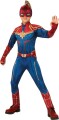 Captain Marvel Kostume Til Børn - Deluxe - 116 Cm - Rubies