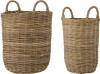 Bloomingville - Sede Kurv I Flet - Natur - Rattan - 2 Stk