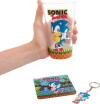 Sonic Glass Coaster Keyring Set