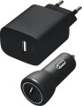 Speedlink - Wall Car Charger Set Usb-A Usb-C 15W Black